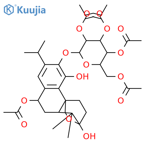 β-D-Glucopyranoside, (3S,4aR,6S,10bR)-6-(acetyloxy)-4,4a,5,6-tetrahydro-3,10-dihydroxy-4,4-dimethyl-8-(1-methylethyl)-3H-3,10b-ethano-1H-naphtho[1,2-c]pyran-9-yl, 2,3,4,6-tetraacetate structure