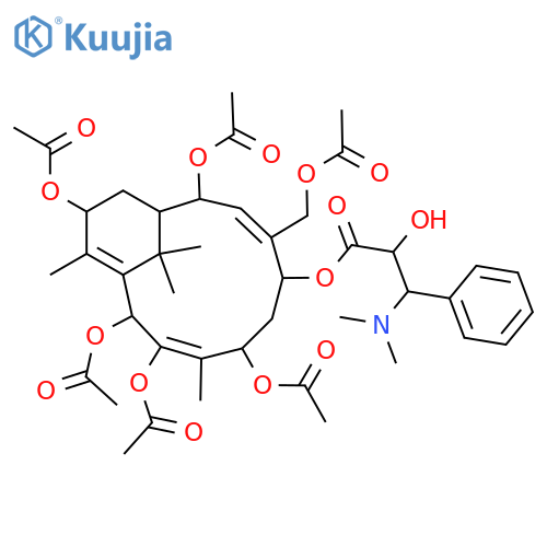 3,8-Seco-3,8,11-taxatriene-2,5,7,9,10,13,20-heptol; (2α,3E,5α,7β,8E,10β,13α)-form, 5-O-(3S-Dimethylamino-2R-hydroxy-3-phenylpropanoyl), hexa-Ac structure