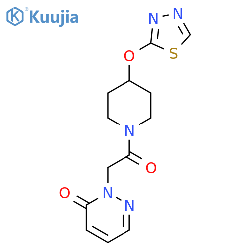 2-{2-oxo-2-4-(1,3,4-thiadiazol-2-yloxy)piperidin-1-ylethyl}-2,3-dihydropyridazin-3-one structure