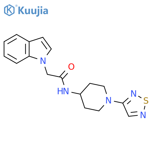 2-(1H-indol-1-yl)-N-[1-(1,2,5-thiadiazol-3-yl)piperidin-4-yl]acetamide structure