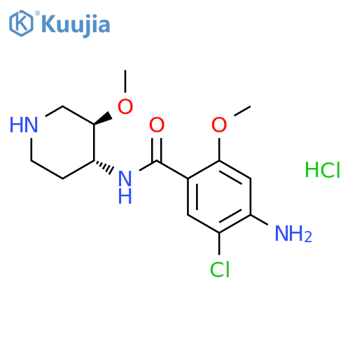 Benzamide,4-amino-5-chloro-2-methoxy-N-[(3S,4R)-3-methoxy-4-piperidinyl]-, hydrochloride(1:1) structure