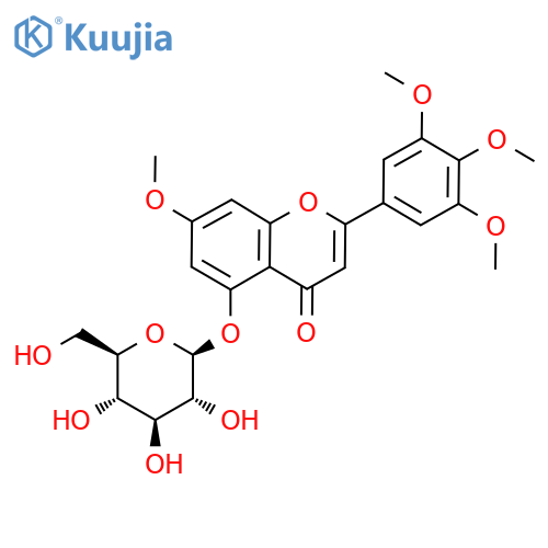 4H-1-Benzopyran-4-one, 5-(β-D-glucopyranosyloxy)-7-methoxy-2-(3,4,5-trimethoxyphenyl)- structure