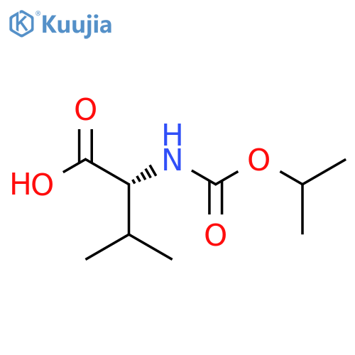 (2R)-3-methyl-2-{(propan-2-yloxy)carbonylamino}butanoic acid structure