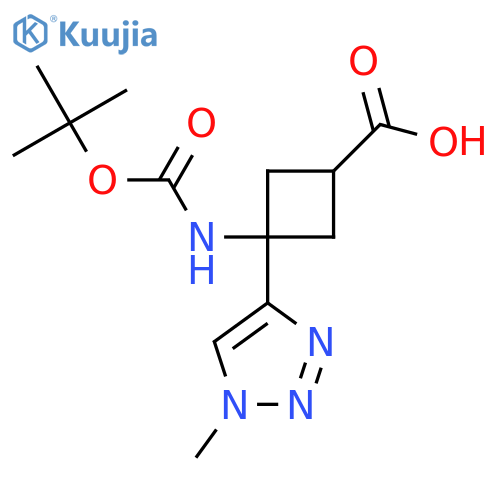 3-{(tert-butoxy)carbonylamino}-3-(1-methyl-1H-1,2,3-triazol-4-yl)cyclobutane-1-carboxylic acid structure