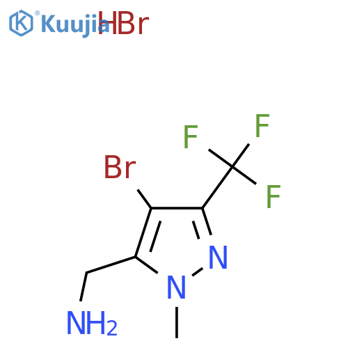 4-bromo-1-methyl-3-(trifluoromethyl)-1H-pyrazol-5-ylmethanamine hydrobromide structure