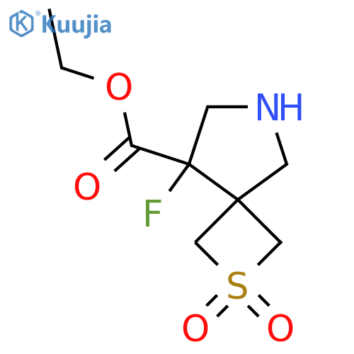 ethyl 8-fluoro-2,2-dioxo-2lambda6-thia-6-azaspiro3.4octane-8-carboxylate structure