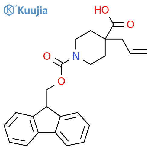 1-{(9H-fluoren-9-yl)methoxycarbonyl}-4-(prop-2-en-1-yl)piperidine-4-carboxylic acid structure