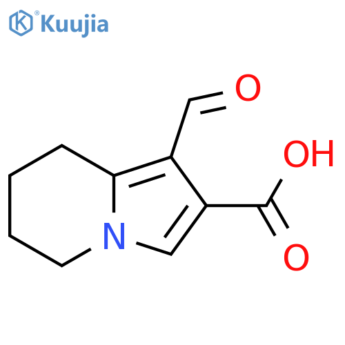 1-Formyl-5,6,7,8-tetrahydroindolizine-2-carboxylic acid structure