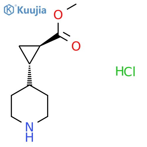 rac-methyl (1R,2S)-2-(piperidin-4-yl)cyclopropane-1-carboxylate hydrochloride, trans structure