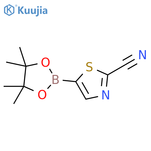 5-(tetramethyl-1,3,2-dioxaborolan-2-yl)-1,3-thiazole-2-carbonitrile structure