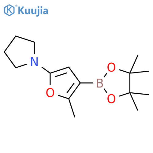 2-Methyl-5-(pyrrolidino)furan-3-boronic acid pinacol ester structure