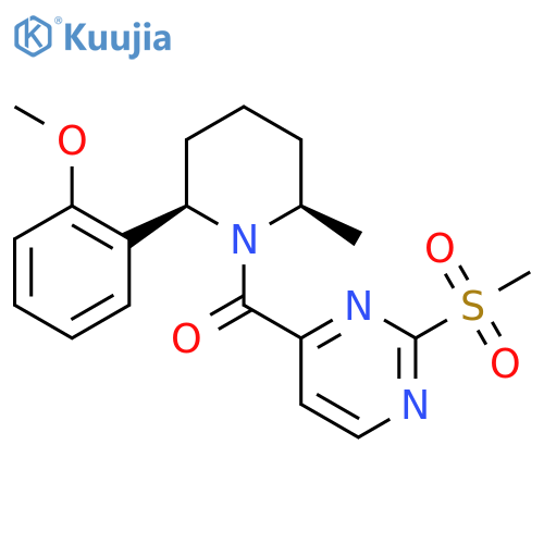 2-methanesulfonyl-4-[(2R,6R)-2-(2-methoxyphenyl)-6-methylpiperidine-1-carbonyl]pyrimidine structure