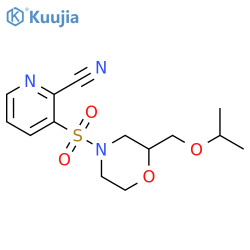 3-[[2-[(1-Methylethoxy)methyl]-4-morpholinyl]sulfonyl]-2-pyridinecarbonitrile structure