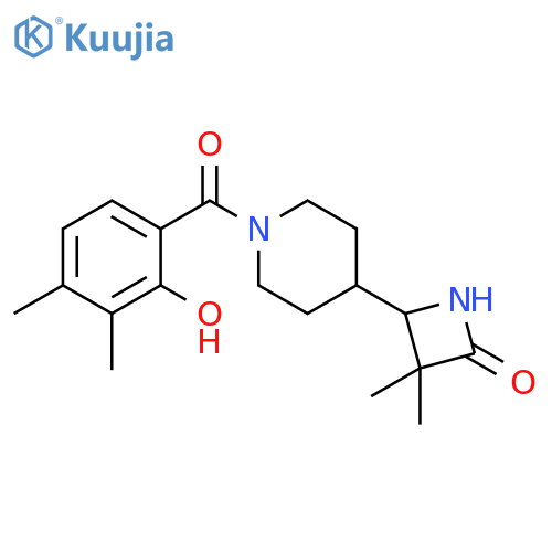 4-[1-(2-Hydroxy-3,4-dimethylbenzoyl)-4-piperidinyl]-3,3-dimethyl-2-azetidinone structure