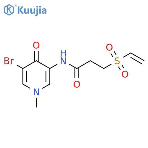 N-(5-bromo-1-methyl-4-oxo-1,4-dihydropyridin-3-yl)-3-(ethenesulfonyl)propanamide structure
