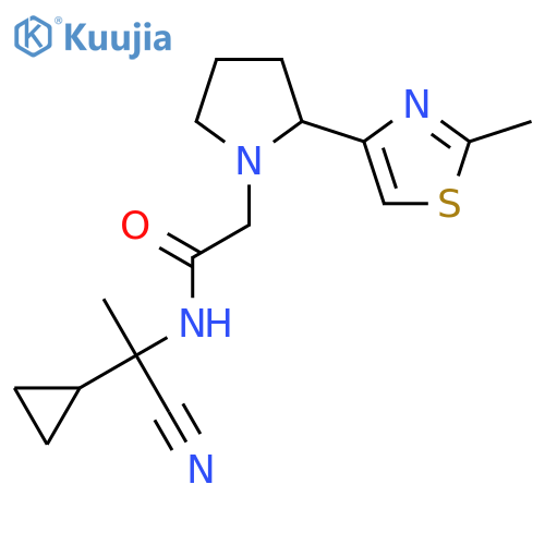 N-(1-Cyano-1-cyclopropylethyl)-2-[2-(2-methyl-1,3-thiazol-4-yl)pyrrolidin-1-yl]acetamide structure