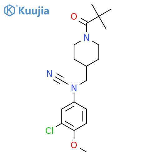 1-(4-{[(3-Chloro-4-methoxyphenyl)(cyano)amino]methyl}piperidin-1-yl)-2,2-dimethylpropan-1-one structure