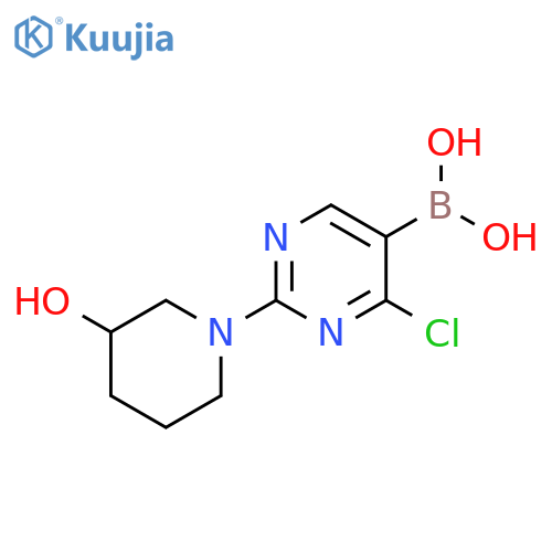 4-Chloro-2-(3-hydroxypiperidino)pyrimidine-5-boronic acid structure