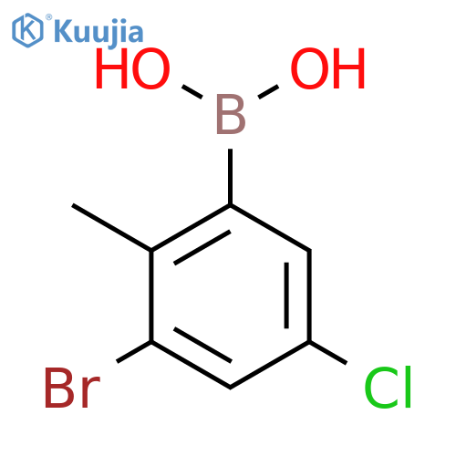 (3-Bromo-5-chloro-2-methylphenyl)boronic acid structure