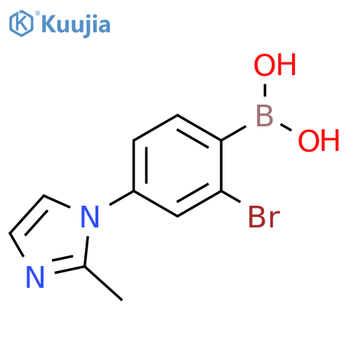 2-Bromo-4-(2-methylimidazol-1-yl)phenylboronic acid structure