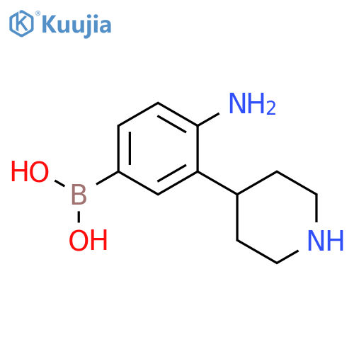 3-(Piperidin-4-yl)-4-aminophenylboronic acid structure