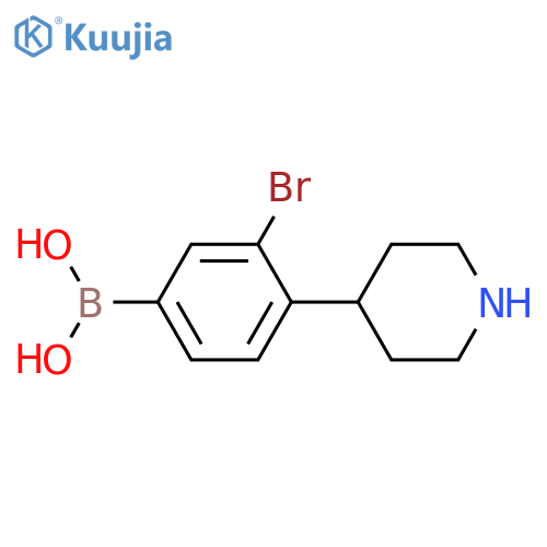 3-Bromo-4-(piperidin-4-yl)phenylboronic acid structure