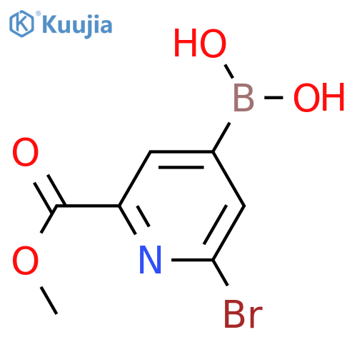 [2-(METHOXYCARBONYL)-6-BROMOPYRIDIN-4-YL]BORONIC ACID structure