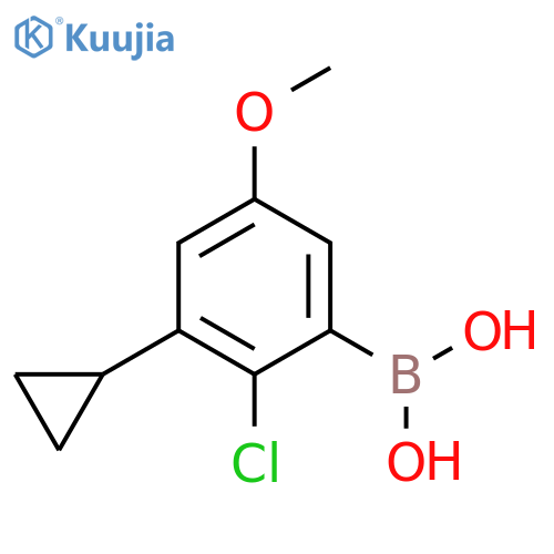 2-Chloro-3-cyclopropyl-5-methoxyphenylboronic acid structure