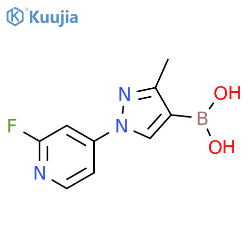 3-Methyl-1-(2-fluoropyridin-4-yl)pyrazole-4-boronic acid structure