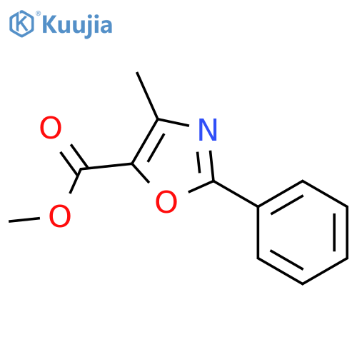 5-Oxazolecarboxylicacid, 4-methyl-2-phenyl-, methyl ester structure