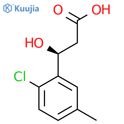 (3S)-3-(2-chloro-5-methylphenyl)-3-hydroxypropanoic acid structure