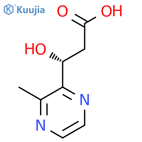 (3R)-3-hydroxy-3-(3-methylpyrazin-2-yl)propanoic acid structure