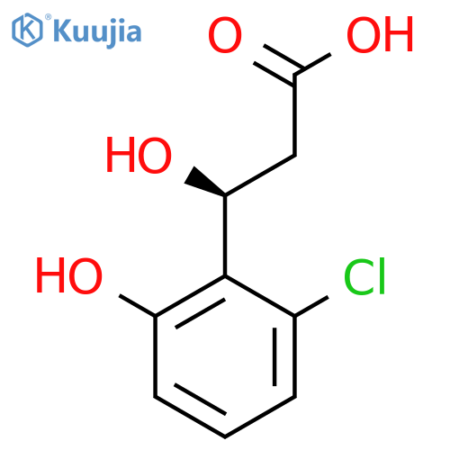 (3S)-3-(2-chloro-6-hydroxyphenyl)-3-hydroxypropanoic acid structure