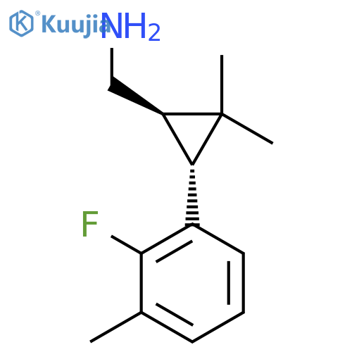 rac-(1R,3R)-3-(2-fluoro-3-methylphenyl)-2,2-dimethylcyclopropylmethanamine structure