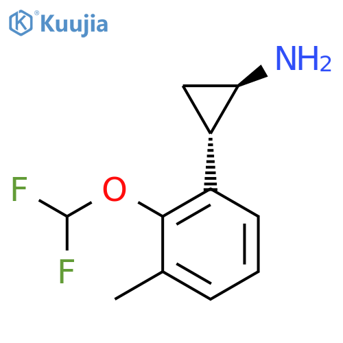 rac-(1R,2S)-2-2-(difluoromethoxy)-3-methylphenylcyclopropan-1-amine structure