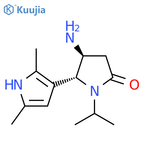 4-amino-5-(2,5-dimethyl-1H-pyrrol-3-yl)-1-(propan-2-yl)pyrrolidin-2-one structure