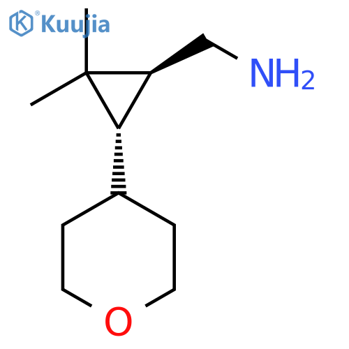 rac-(1R,3R)-2,2-dimethyl-3-(oxan-4-yl)cyclopropylmethanamine structure