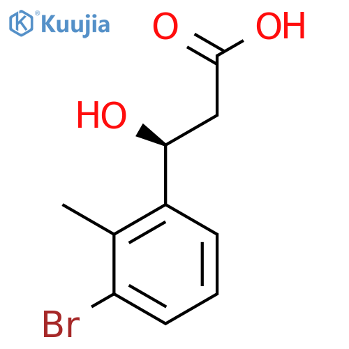 (3S)-3-(3-bromo-2-methylphenyl)-3-hydroxypropanoic acid structure