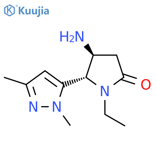 4-amino-5-(1,3-dimethyl-1H-pyrazol-5-yl)-1-ethylpyrrolidin-2-one structure