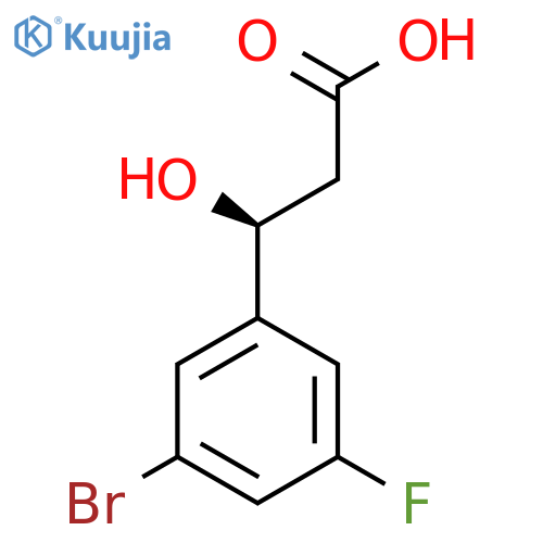 (3S)-3-(3-bromo-5-fluorophenyl)-3-hydroxypropanoic acid structure