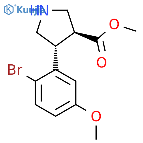rac-methyl (3R,4S)-4-(2-bromo-5-methoxyphenyl)pyrrolidine-3-carboxylate structure