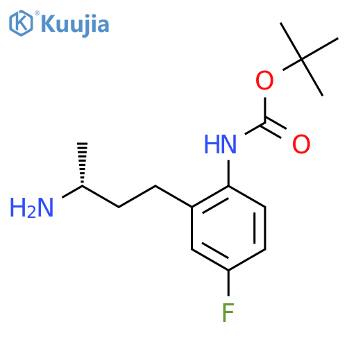 tert-butyl N-{2-(3R)-3-aminobutyl-4-fluorophenyl}carbamate structure
