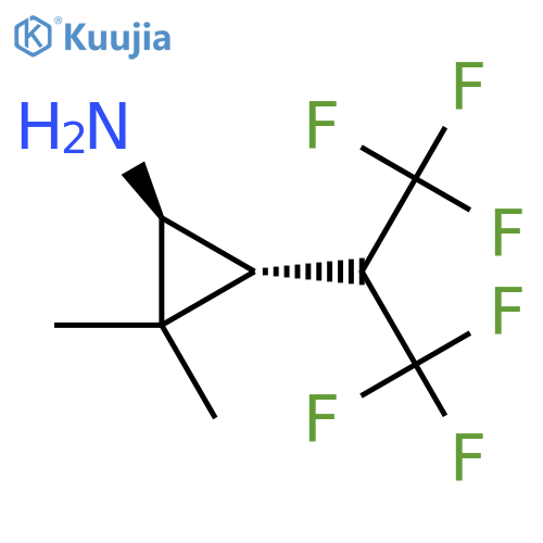 rac-(1R,3S)-3-(1,1,1,3,3,3-hexafluoropropan-2-yl)-2,2-dimethylcyclopropan-1-amine structure