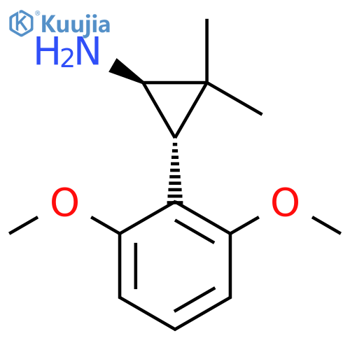 rac-(1R,3R)-3-(2,6-dimethoxyphenyl)-2,2-dimethylcyclopropan-1-amine structure