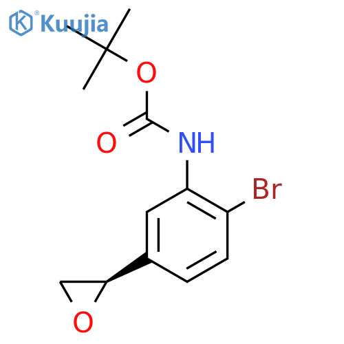 tert-butyl N-{2-bromo-5-(2R)-oxiran-2-ylphenyl}carbamate structure