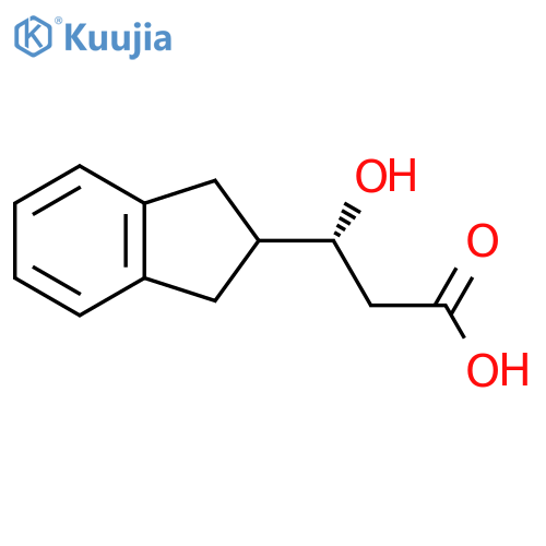 (3R)-3-(2,3-dihydro-1H-inden-2-yl)-3-hydroxypropanoic acid structure