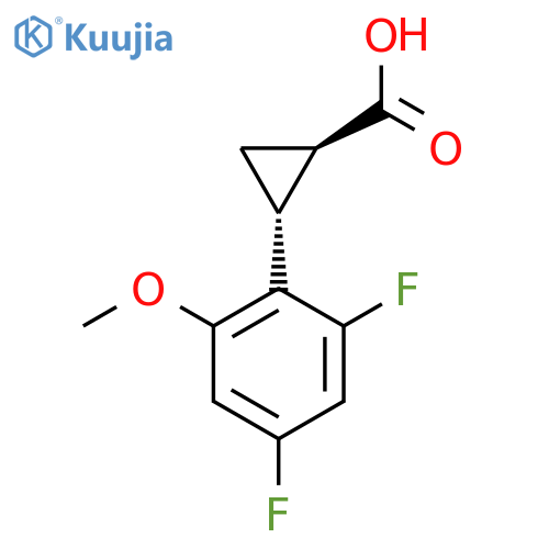 rac-(1R,2R)-2-(2,4-difluoro-6-methoxyphenyl)cyclopropane-1-carboxylic acid structure