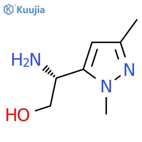 (2R)-2-amino-2-(1,3-dimethyl-1H-pyrazol-5-yl)ethan-1-ol structure