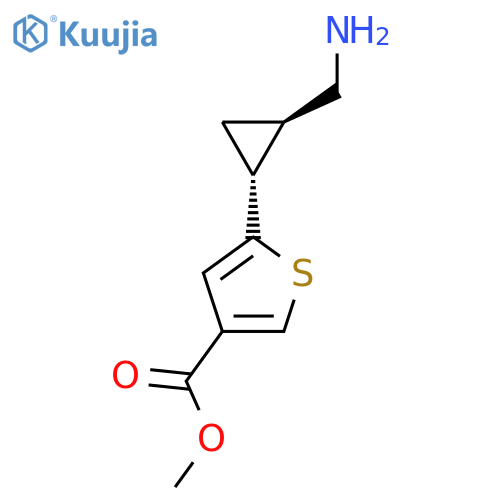 rac-methyl 5-(1R,2R)-2-(aminomethyl)cyclopropylthiophene-3-carboxylate structure