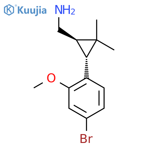 rac-(1R,3R)-3-(4-bromo-2-methoxyphenyl)-2,2-dimethylcyclopropylmethanamine structure